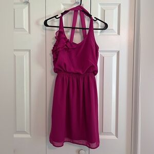 Eyelash Couture - Size M - Halter Top  Dress - Fuchsia